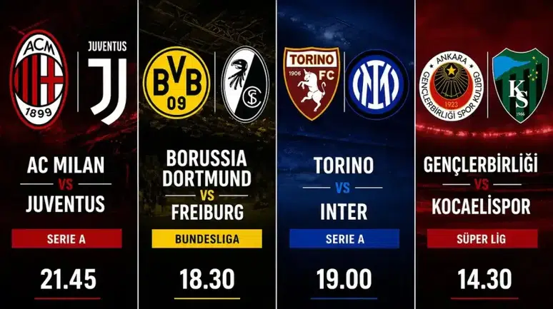 Avrupa Futbolunda Pilot Maçlar: Milan ile Juventus, Dortmund ile Freiburg Mücadeleleri Dikkat Çekiyor!