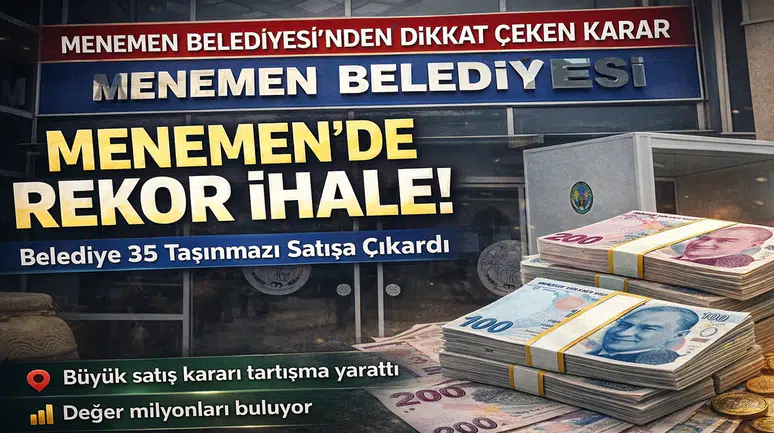 Menemen'de rekor ihale! Belediye'den 35 taşınmaz satışı!