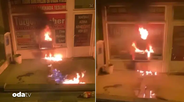Şereflikoçhisar'da gece yarısı dehşeti: Meslektaşının ofisini ateşe verip canlı yayın yaptı