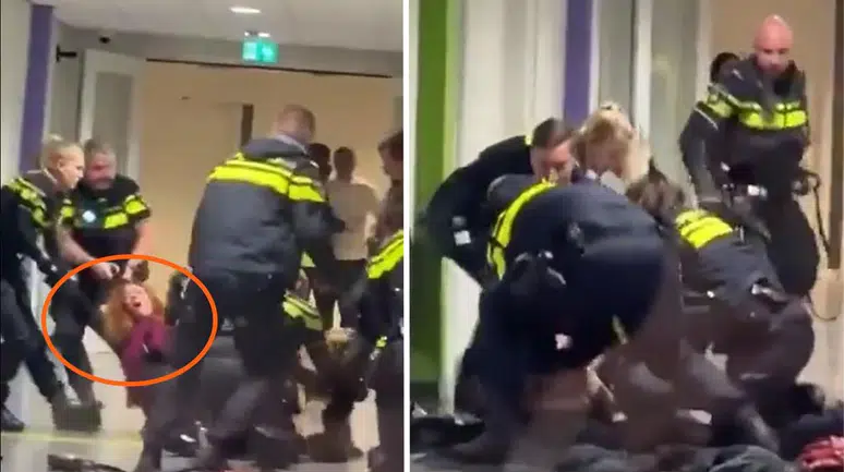 Hollanda’da insanlık dışı müdahale: Hamile sığınmacıya sert polis dayağı