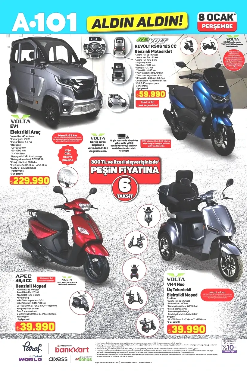 8 OCAK 2026 A101 KATALOĞU Elektronik Para Kasası, Taraftar Ürünleri, Volta Elektrikli Araç Geliyor - Resim : 1