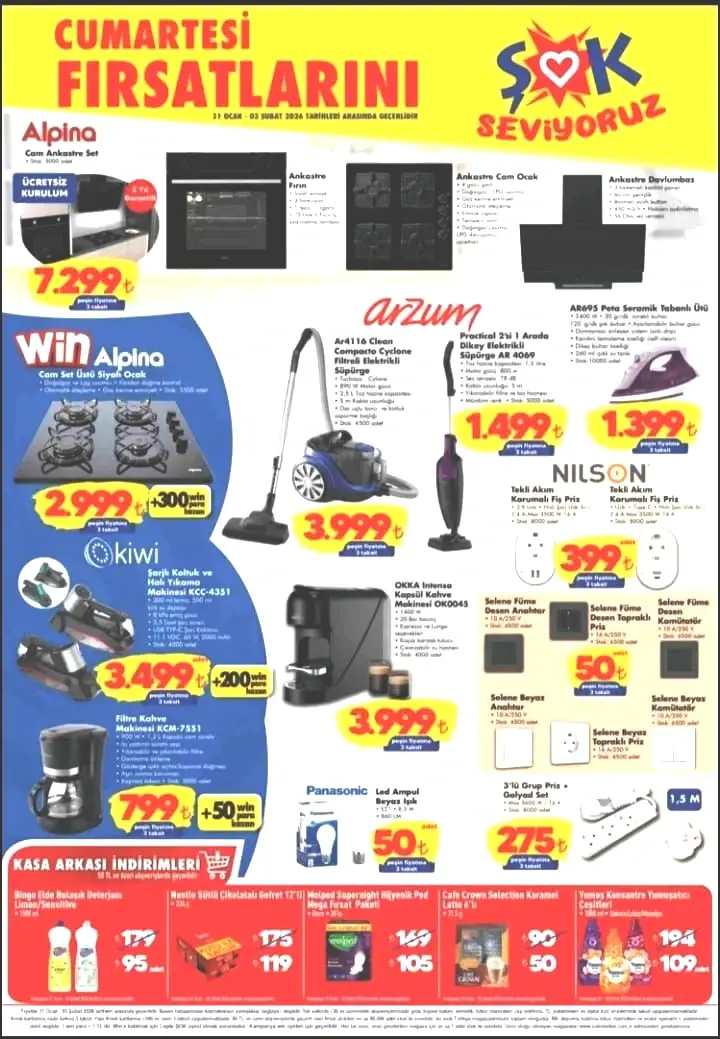 ŞOK 31 Ocak-03 Şubat 2026 aktüel ürünler kataloğu! ŞOK’a Arzum Dikey Elektrikli Süpürge geliyor! - Sayfa 1