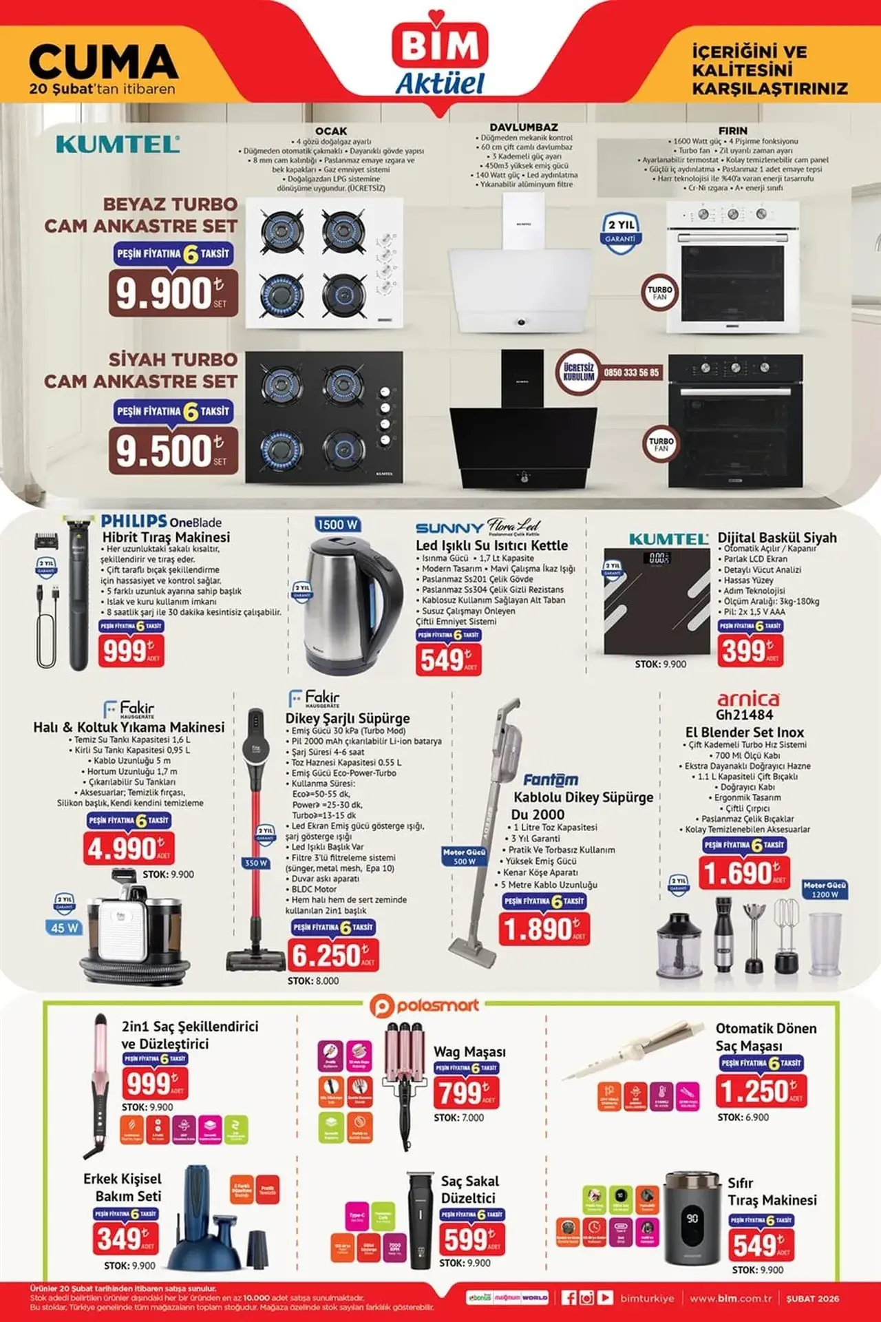 BİM yeni 20-27 Şubat aktüel ürünler kataloğu 2026! Şarjlı süpürge, tam otomatik kahve makinesi, ısıtıcı çeşitleri, digital tost makinesi 