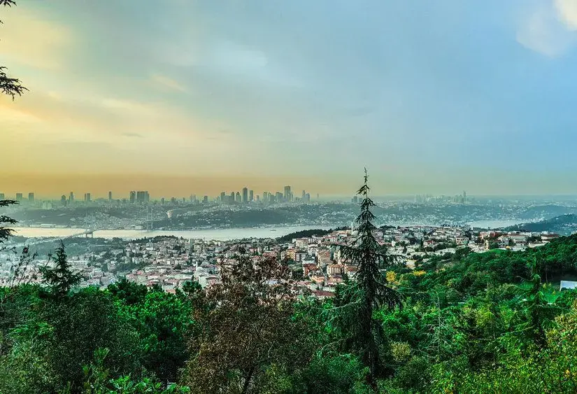 Çamlıca tepesi manzarası  havadan görünümü