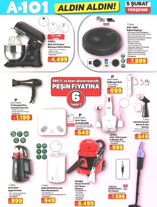 A101 ALDIN ALDIN KATALOĞU BU HAFTA 5 ŞUBAT 2026 (İNDİRİMLİ BROŞÜR) || A101 aktüel afişi Perşembe ürünleri neler A101 broşürü ile robot süpürge, hava nemlendirici, manyetik blok, kameralı akıllı evcil hayvan besleyici geliyor...