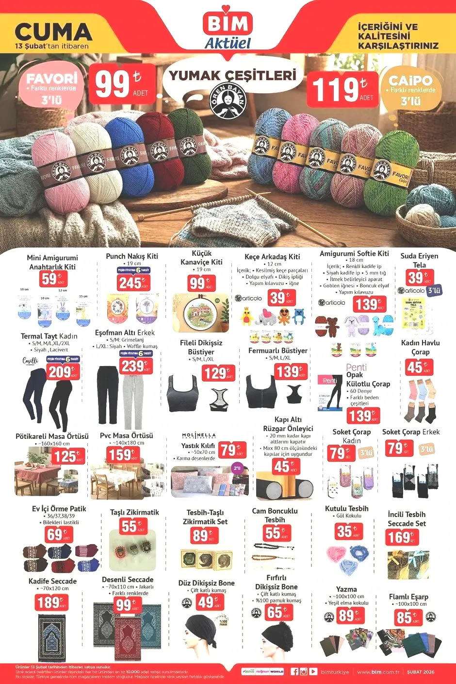 13 ŞUBAT CUMA BİM AKTÜEL KATALOĞU