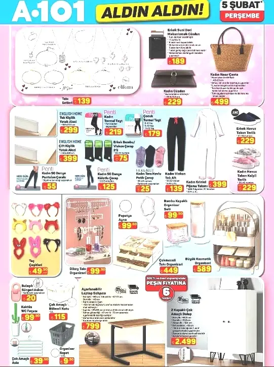 RAFLARDA A101 ALDIN ALDIN KATALOĞU BUGÜN 5 ŞUBAT 2026 (İNDİRİMLİ BROŞÜR)