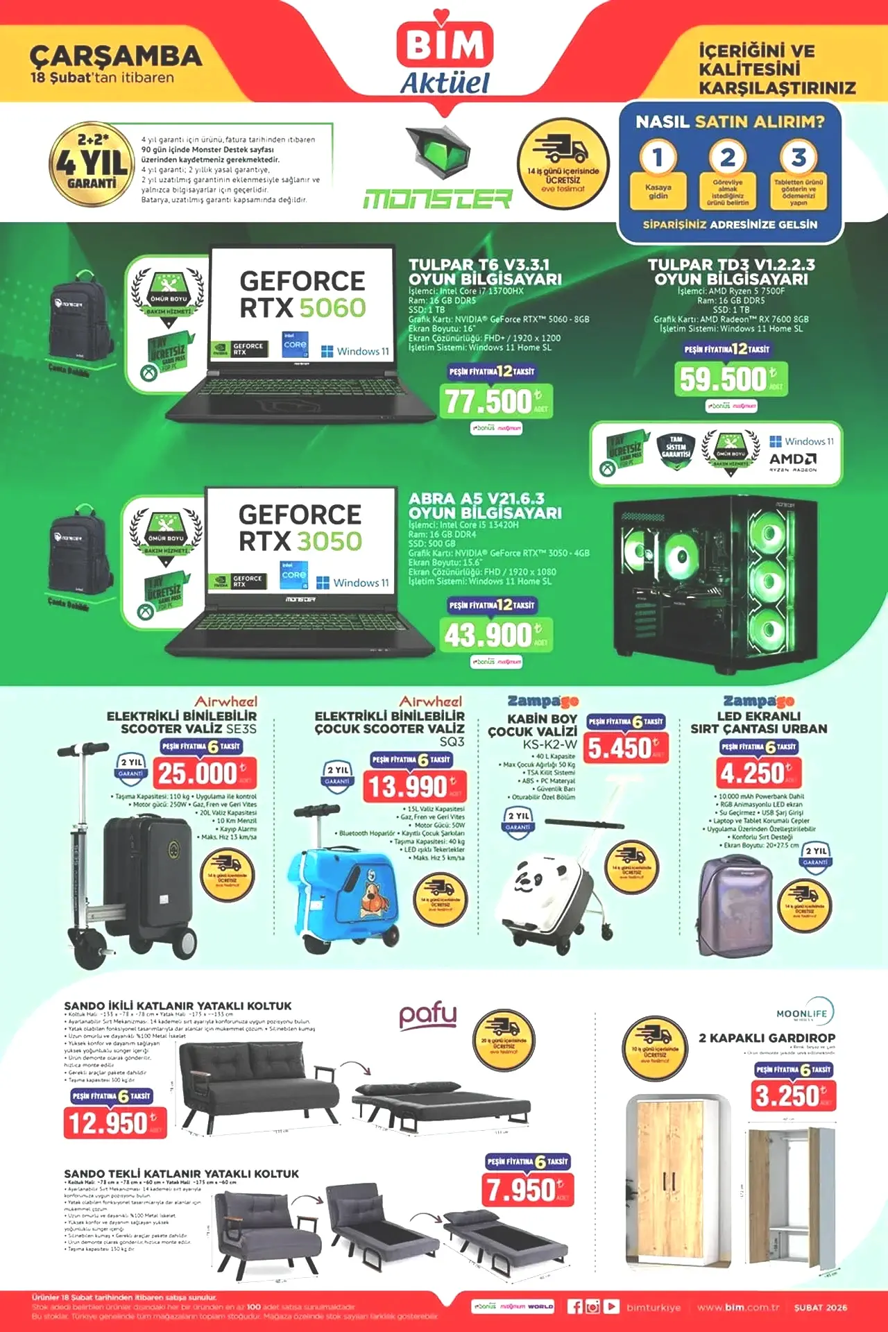 BİM yeni aktüel ürünler kataloğu 13-18 Şubat! 3 farklı oyun bilgisayarı, LED ekranlı sırt çantası ve deposuz su arıtma cihazı BİM aktüel raflarında yerini alacak
