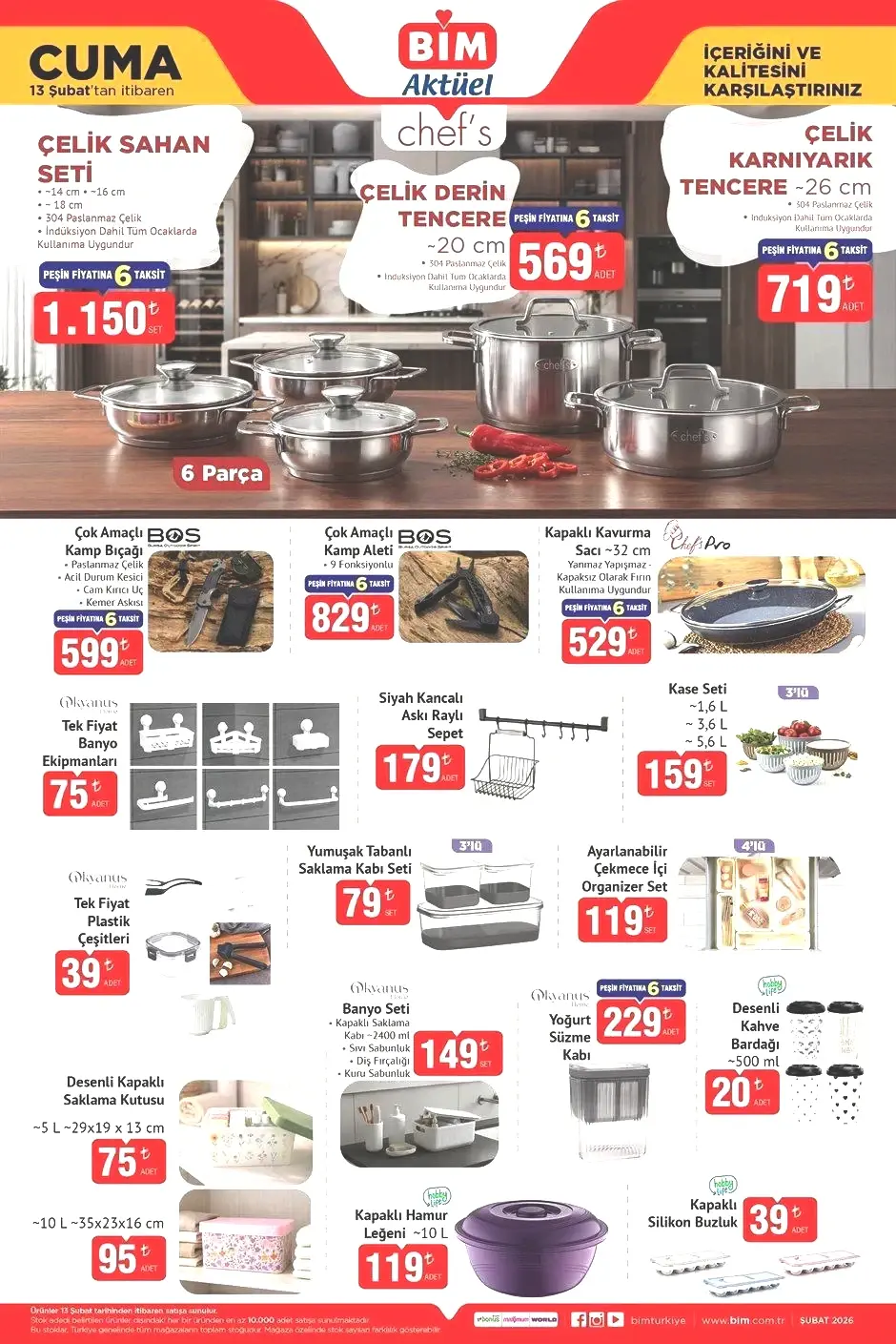 13 ŞUBAT CUMA BİM AKTÜEL KATALOĞU