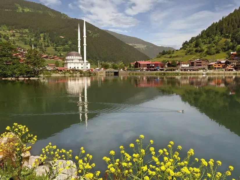Trabzon Uzungöl'de yerleşim yerleri ve camii
