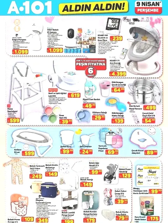 YENİ HAFTA A101 ALDIN ALDIN AFİŞİ 9 NİSAN 2026 || A101 aktüel indirim kataloğu bu Perşembe neler sunuyor A101 broşürü ile ankastre set, şarjlı el süpürgesi, havuz temizleme makinesi, şarjlı LED ışık, bebek kamerası, ana kucağı getiriyor...