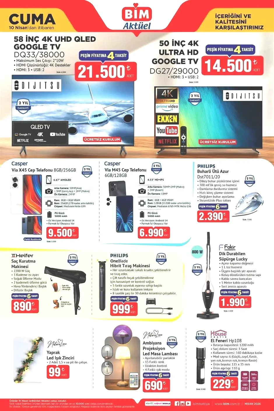 10 NİSAN CUMA BİM AKTÜEL KATALOĞU