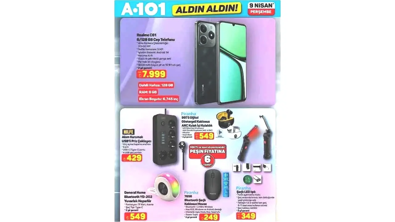 Foto - A101'in 9 Nisan 2026 Aldın Aldın aktüel kataloğu paylaşıldı! A101'in Perşembe aktüel indirim kataloğu