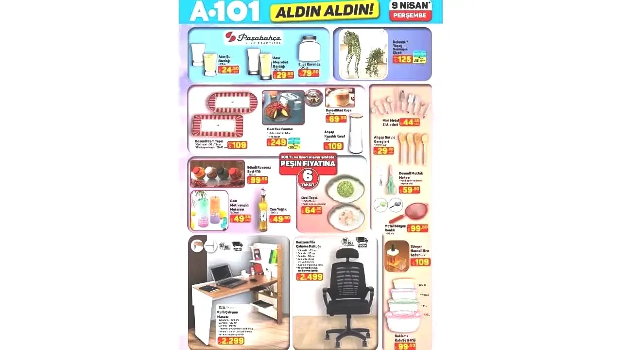 Foto - A101'in 9 Nisan 2026 Aldın Aldın aktüel kataloğu paylaşıldı! A101'in Perşembe aktüel indirim kataloğu