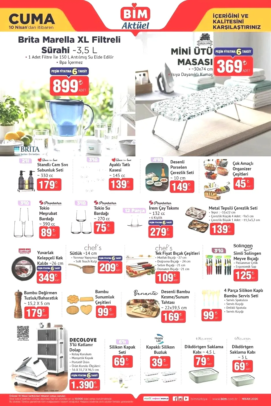 10 NİSAN CUMA BİM AKTÜEL KATALOĞU