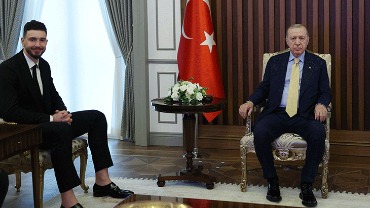 NBA gururu Külliye'de ağırlandı: Cumhurbaşkanı Erdoğan'dan Alperen Şengün'e özel kabul