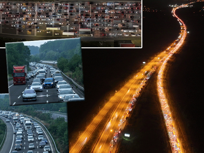 Yollar bayram tatiline teslim: Araç akışı durma noktasına geldi